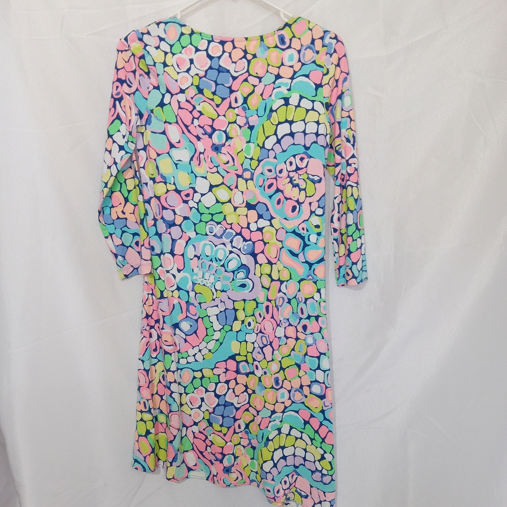 Lilly Pulitzer Ariana Gypsy Jungle Swing Dress XS Neon Pastel Geometric Artsy - Picture 6 of 11
